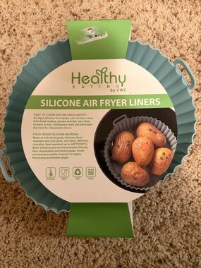 Healthy Eating Silicone Air Fryer Liners - Teal